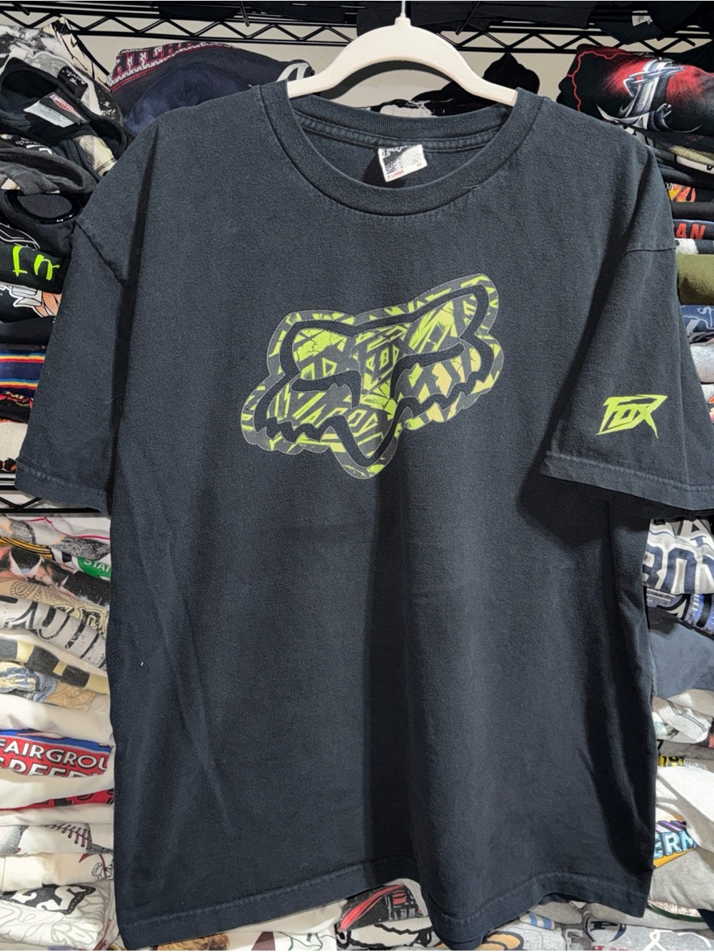 Vintage Fox Racing Green Camo Shirt Size Xl